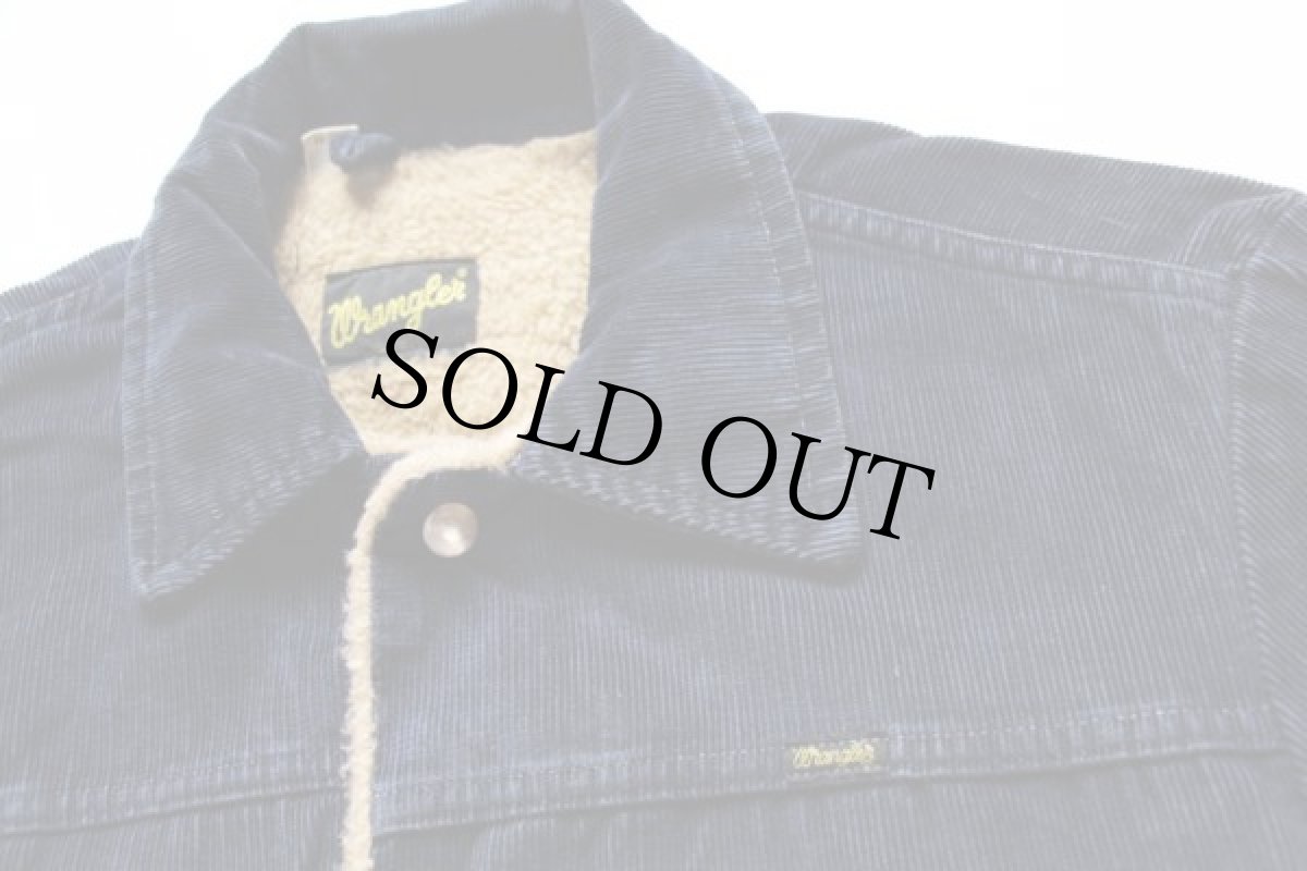 画像3: 70s USA製 Wranglerラングラー ボアライナー コーデュロイジャケット 紺 (3)