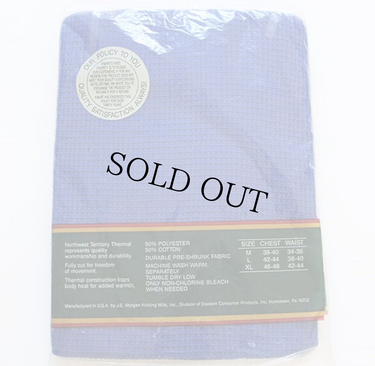 画像2: デッドストック★80s USA製 NORTHWEST TERRITORY サーマルシャツ 青 M (2)