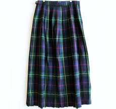 画像1: スコットランド製 CHARTER CLUB タータンチェック ウール キルトスカート (1)