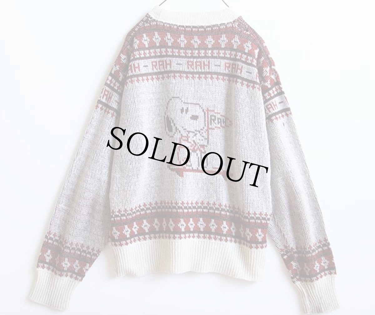 画像2: 70s スヌーピー ウッドストック ジャガード アクリルニット セーター (2)