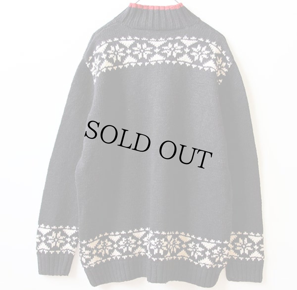 画像2: 00s LAUREN ラルフローレン スキー柄 リネン×コットン ハンドニット セーター L (2)