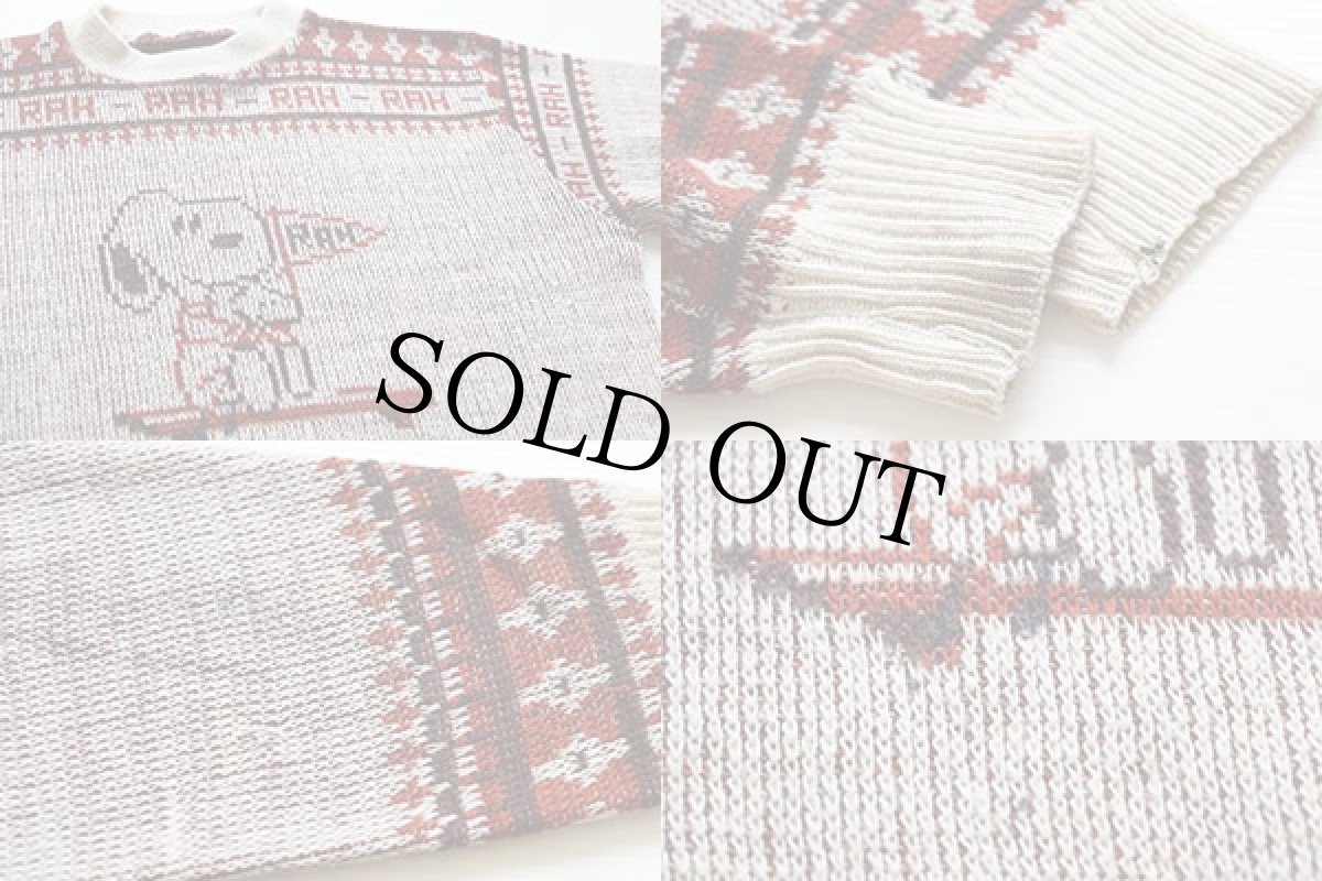 画像3: 70s スヌーピー ウッドストック ジャガード アクリルニット セーター (3)