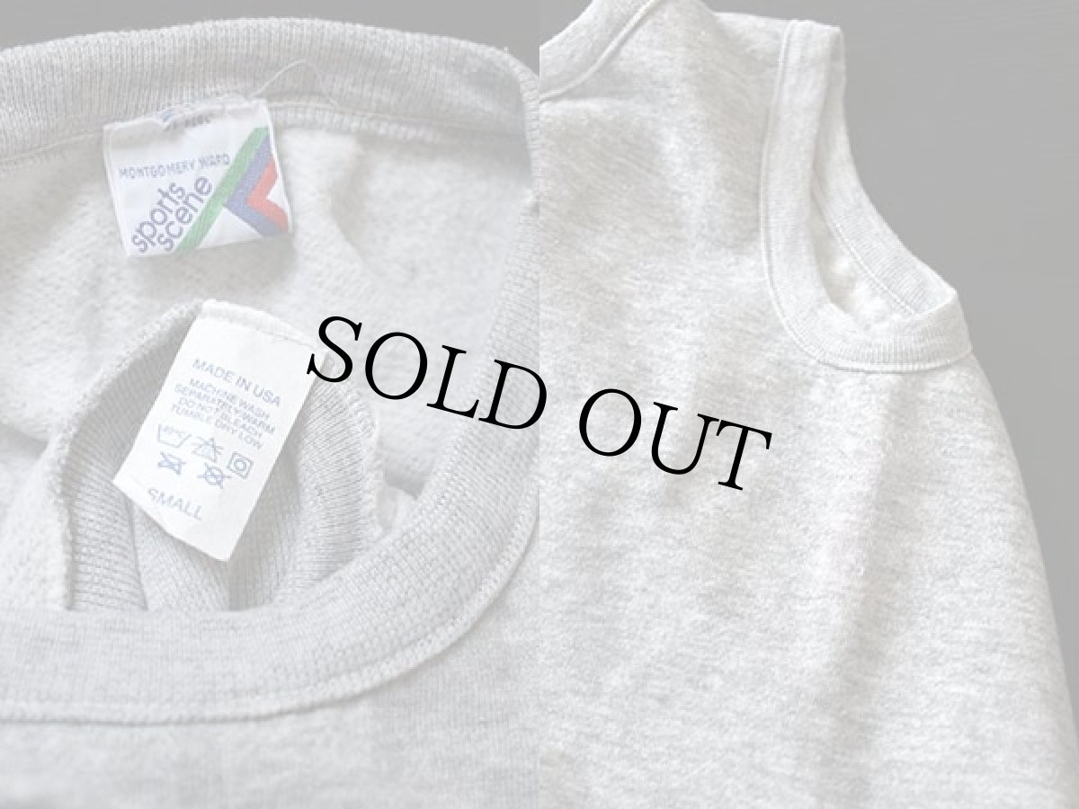 画像3: 70s USA製 MONTGOMERY WARDノースリーブ スウェット 杢グレー S (3)