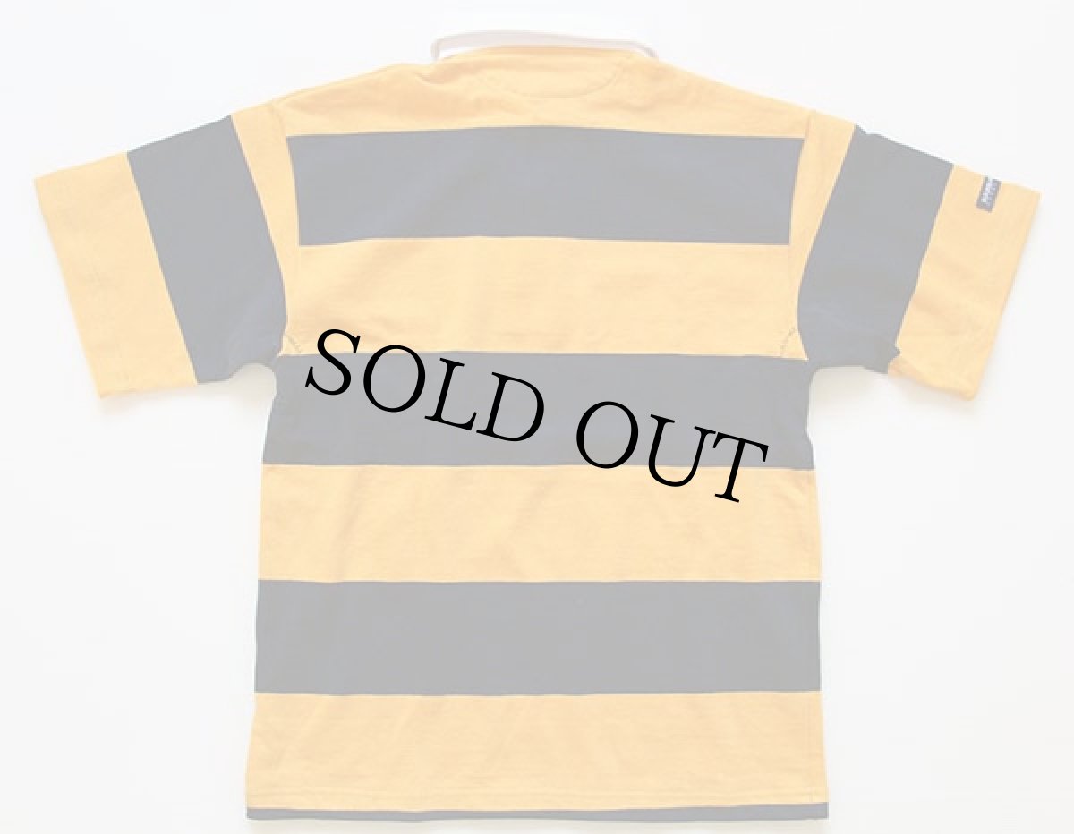 画像2: 未使用★カナダ製 BARBARIANバーバリアン 太ボーダー 半袖 ラガーシャツ S (2)