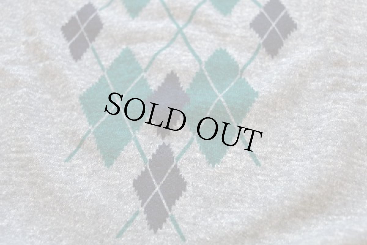 画像5: デッドストック★80s USA製 アーガイル柄 染み込みプリント スウェット 杢グレー S (5)