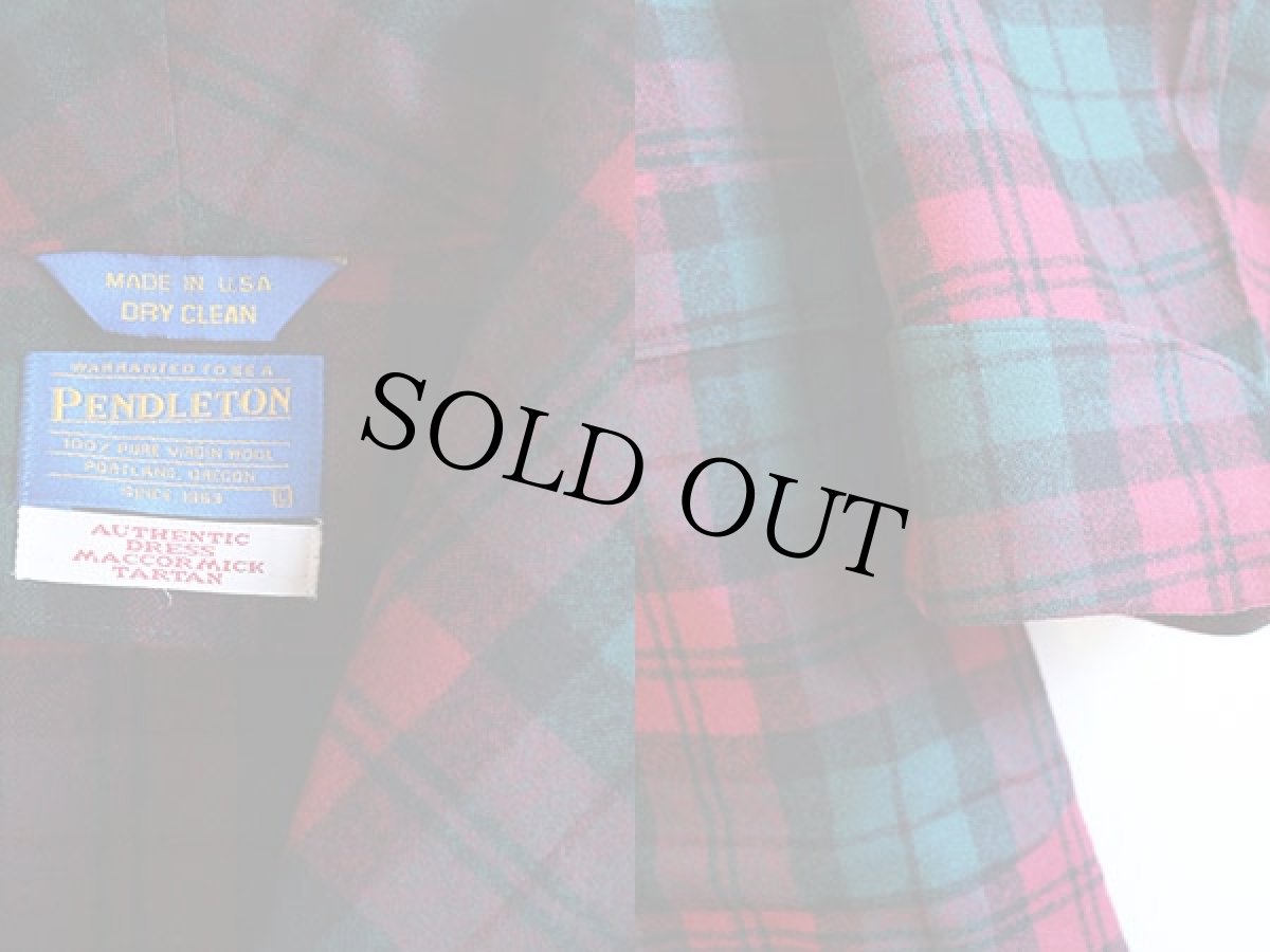 画像3: USA製 PENDLETONペンドルトン タータンチェック ウールガウンL (3)
