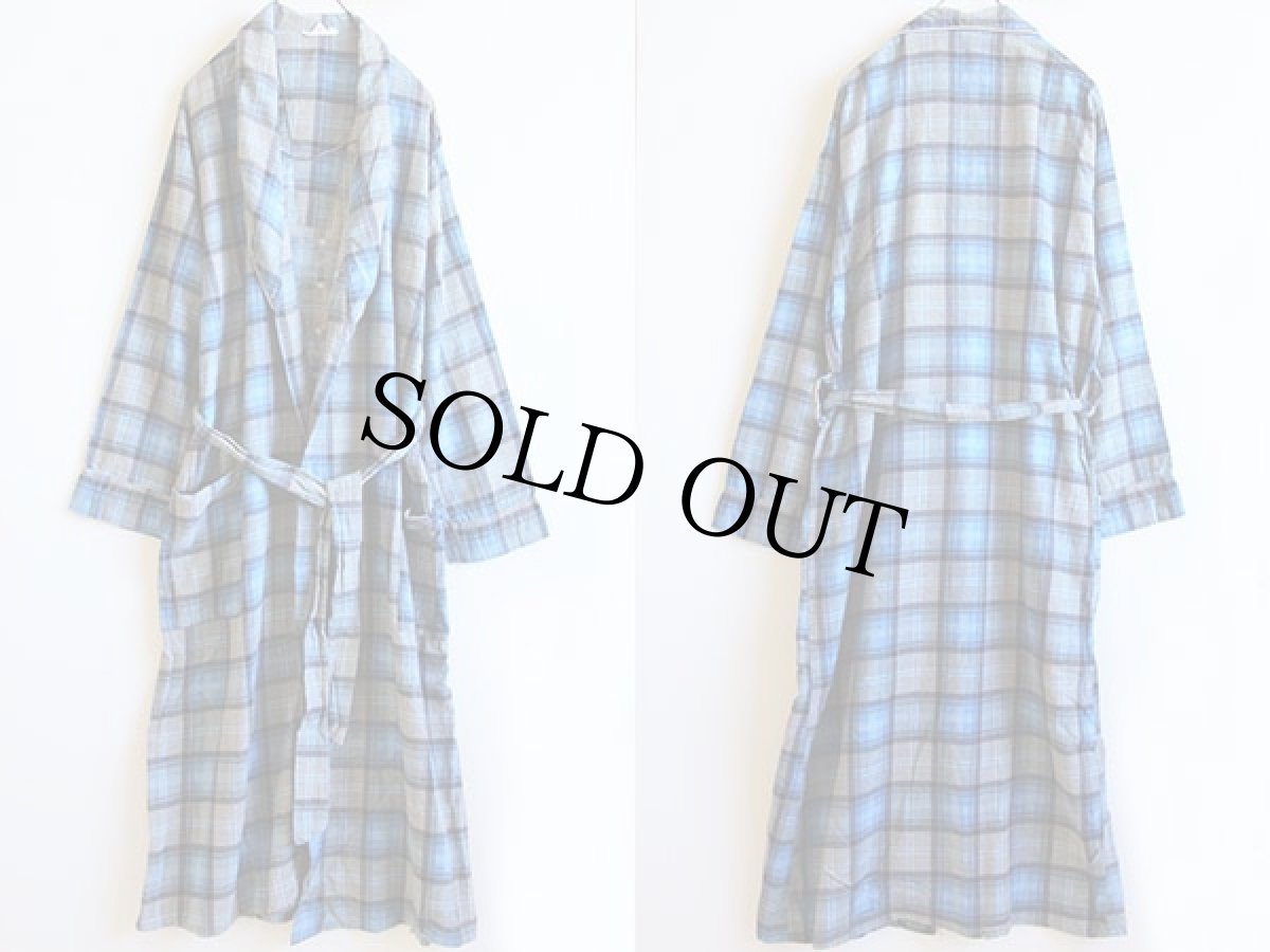 画像2: 60s Judson チェック プリントネル ガウン (2)