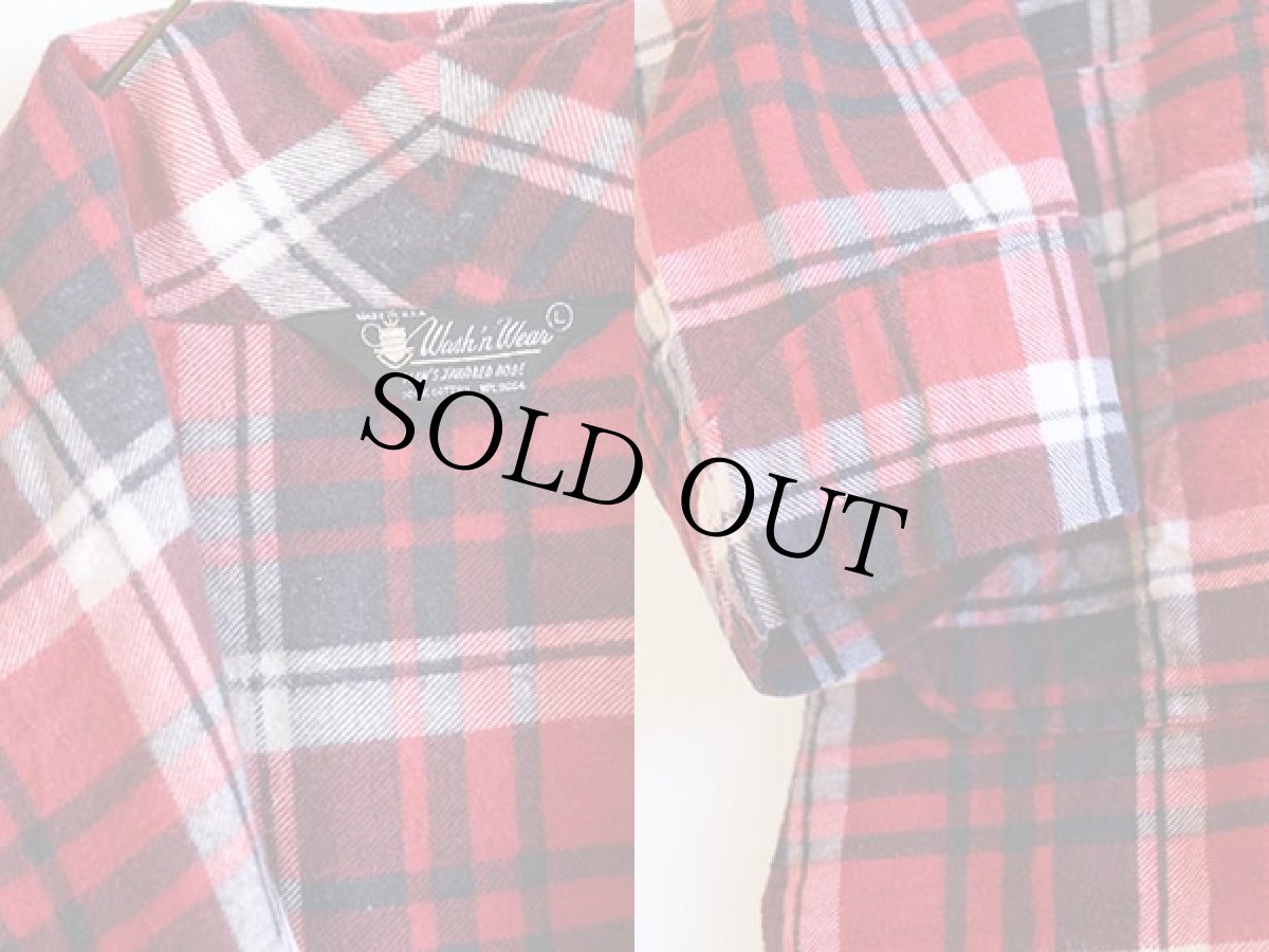 画像3: 60s USA製 MYLAN チェック プリントネル ガウン L (3)