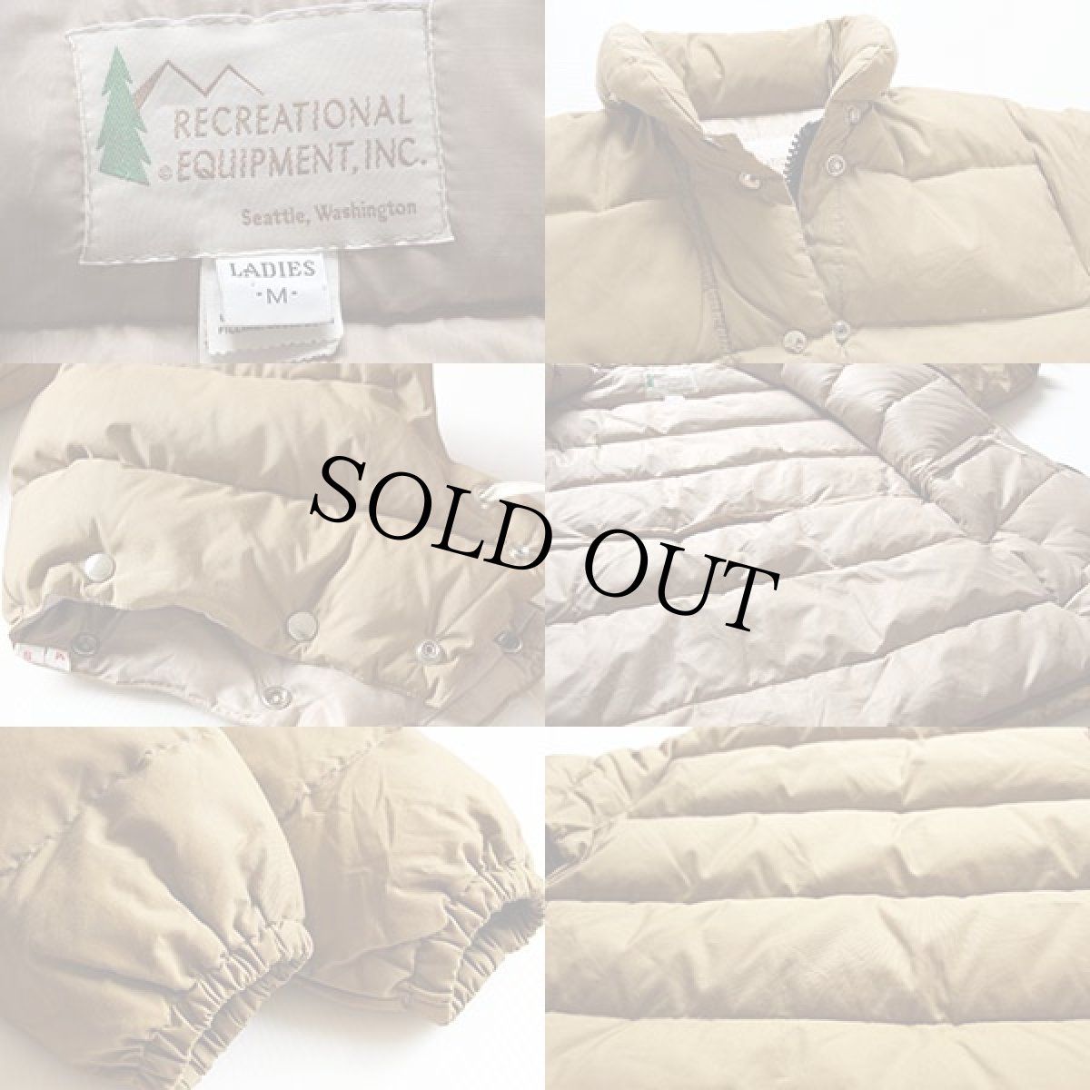 画像3: 70s REI フード付き ダウンジャケット タン L-M★パーカー (3)