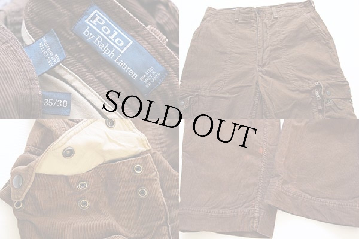 画像3: ポロ ラルフローレン コーデュロイ カーゴパンツ 焦げ茶 35/30 (3)