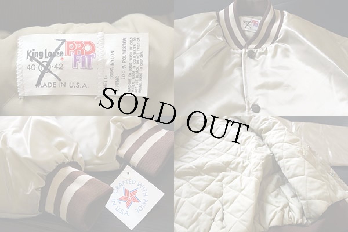 画像3: デッドストック★80s USA製 King Louie ナイロンスタジャン ゴールド M (3)