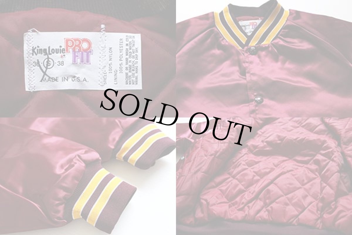 画像3: デッドストック★80s USA製 King Louieキングルイ ナイロンスタジャン バーガンディ S (3)