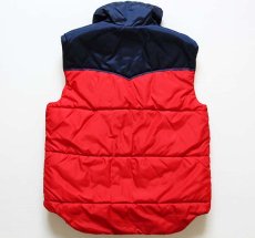 画像2: 80s Powderhorn Mountaineeringパウダーホーン ツートン ヨーク切り替え 中綿ベスト 赤×紺 M (2)