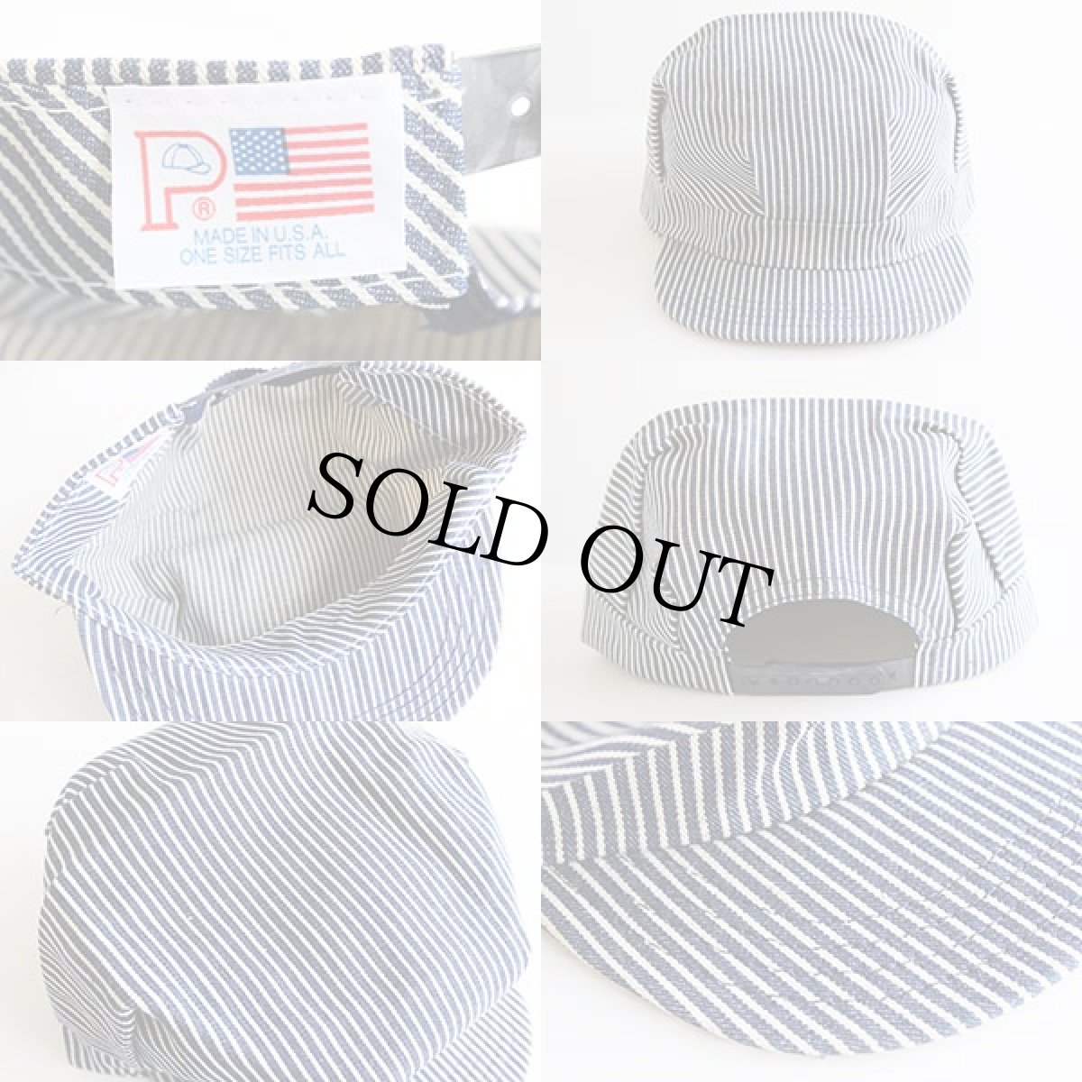 画像3: デッドストック★90s USA製 ヒッコリー ストライプ ワークキャップ (3)