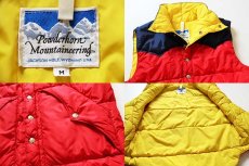 画像3: 80s Powderhorn Mountaineeringパウダーホーン ツートン ヨーク切り替え 中綿ベスト 赤×紺 M (3)