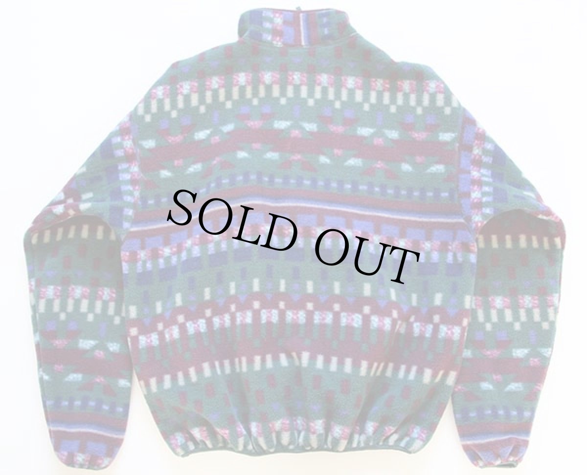 画像2: 90s USA製 Columbiaコロンビア 総柄 ハーフジップ プルオーバー フリース L (2)