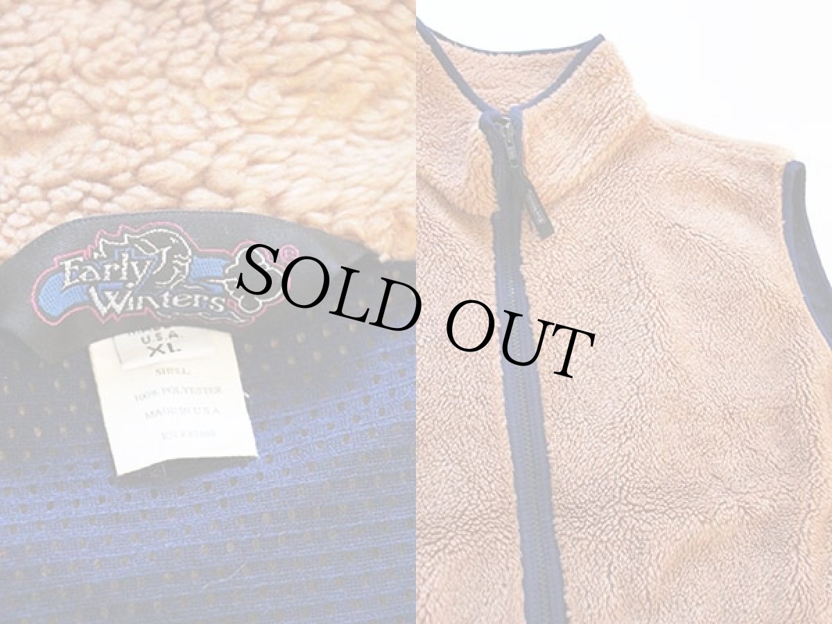 画像3: 80s USA製 Early Winters パイル フリースベスト 薄茶 XL (3)