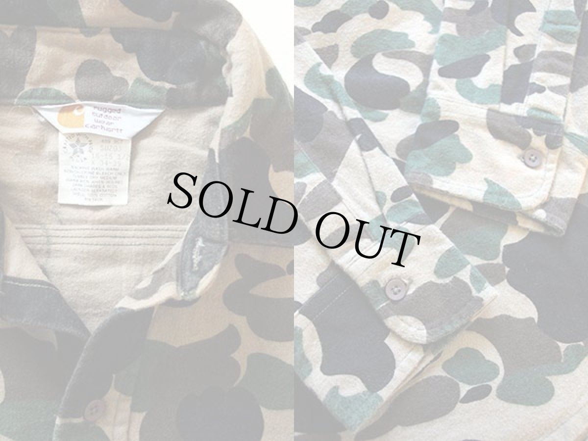 画像3: 80s USA製 carharttカーハート ダックハンターカモ シャモアクロスシャツ (3)