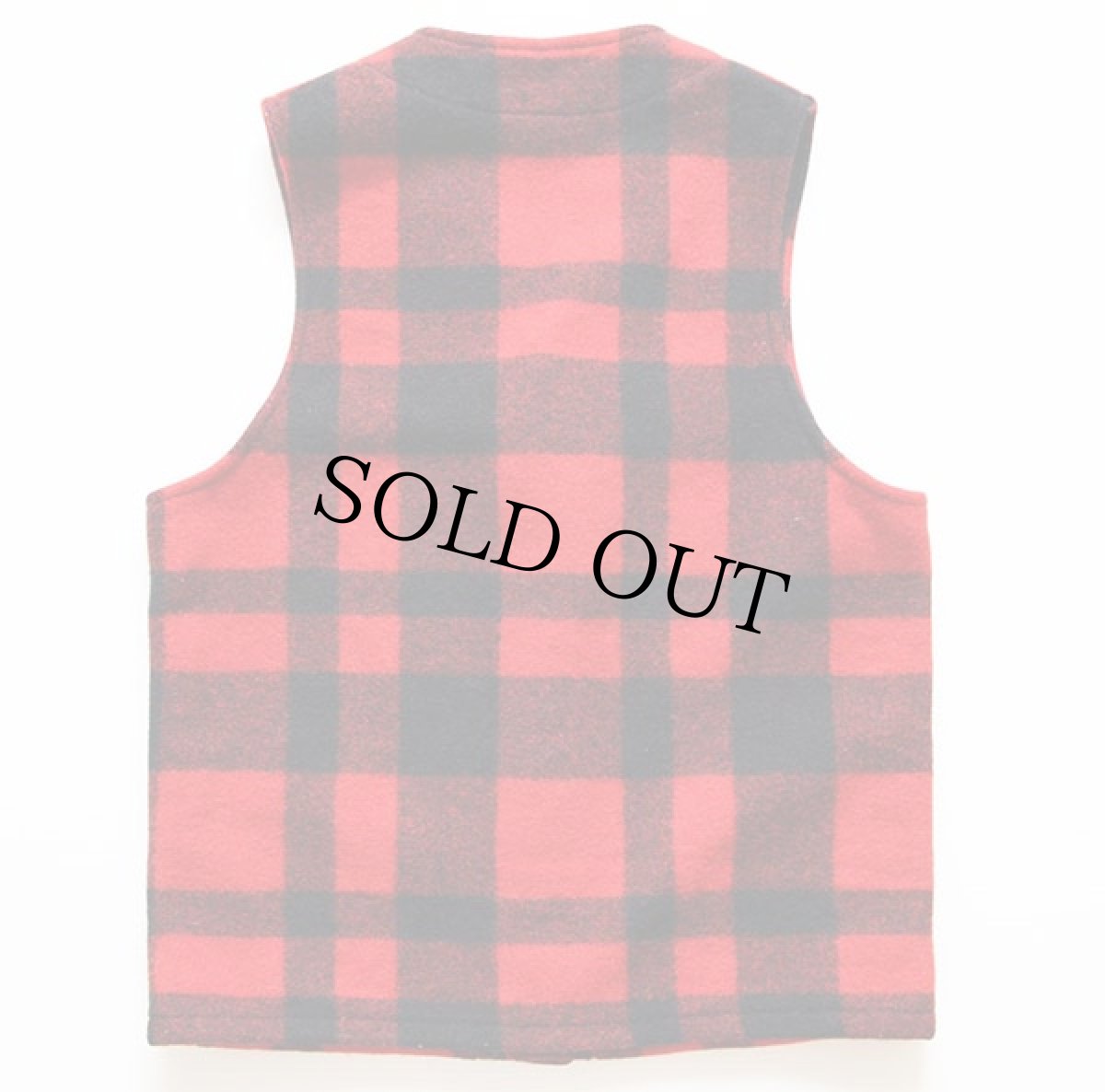 画像2: 90s FILSONフィルソン チェック マッキーノ ウールベスト 赤×黒 (2)