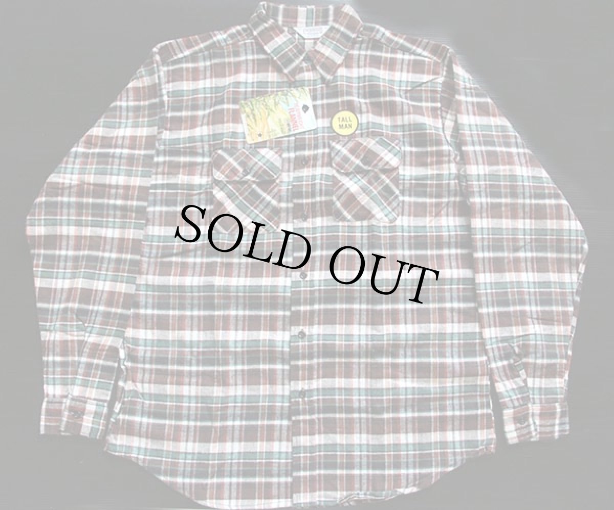 画像2: デッドストック★80s USA製 FIVE BROTHERファイブブラザー チェック コットン フランネルシャツ XL-T (2)