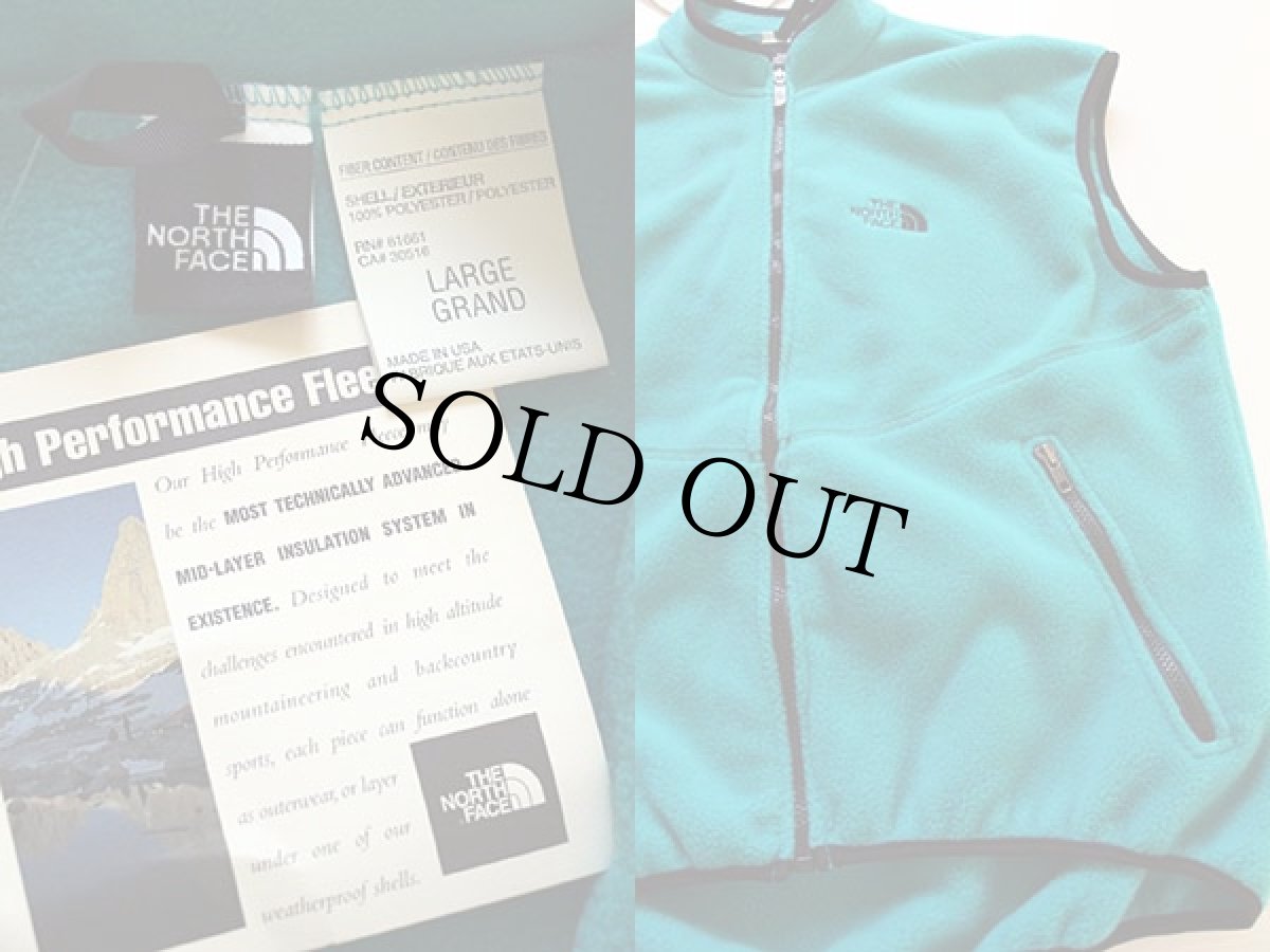 画像3: デッドストック★90s USA製 THE NORTH FACEノースフェイス フリースベスト エメラルドグリーン L (3)