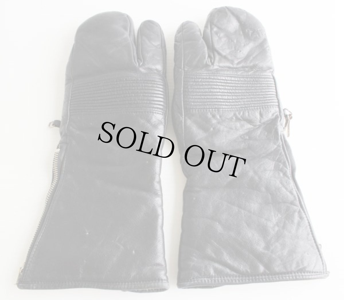 画像2: 70s 日本製 MOHAWK レザーグローブ ロング 黒 L-L★手袋 10 (2)