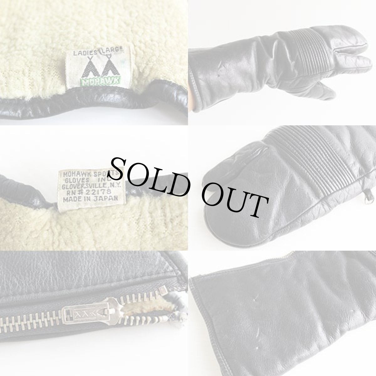 画像4: 70s 日本製 MOHAWK レザーグローブ ロング 黒 L-L★手袋 10 (4)