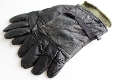 画像1: 米軍 ニットライナー付き レザーグローブ 黒★手袋 (1)
