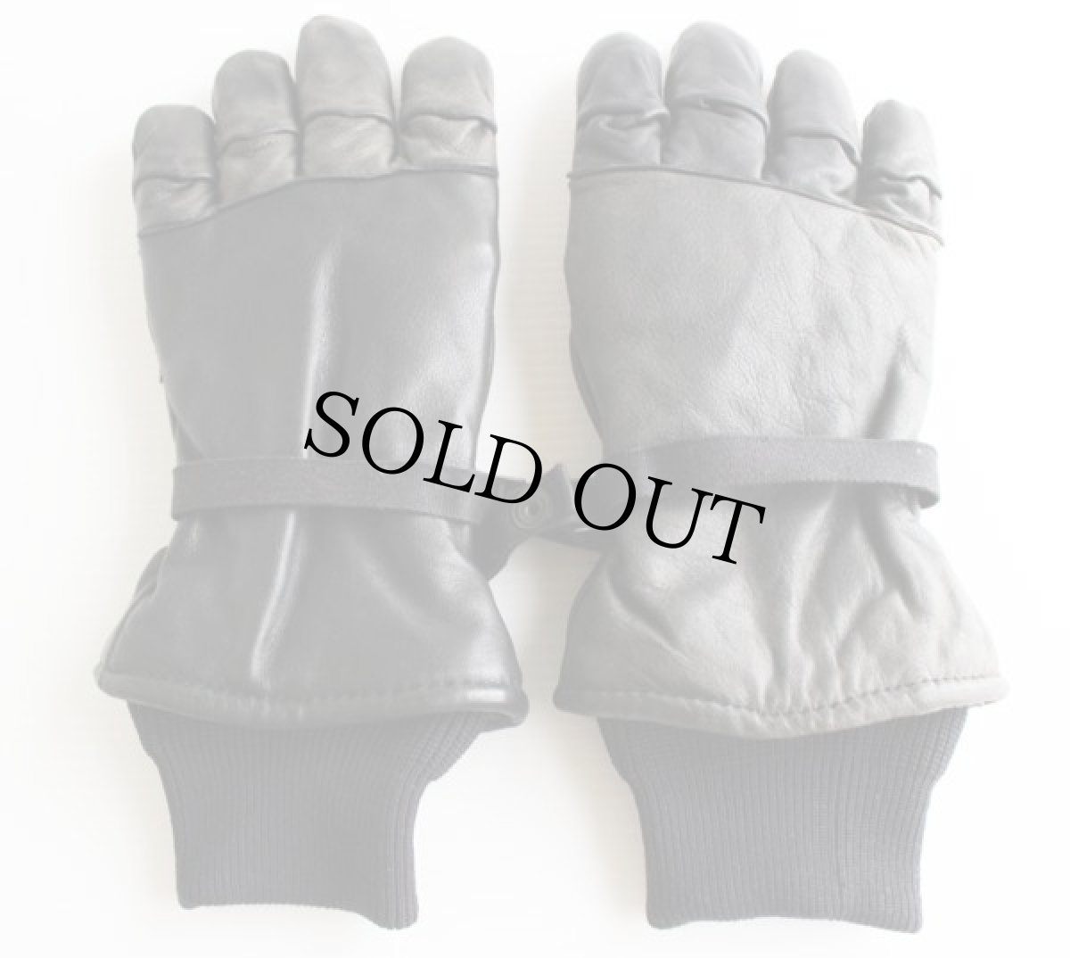 画像2: 00s 米軍 レザーグローブ 黒 4 L★手袋 (2)