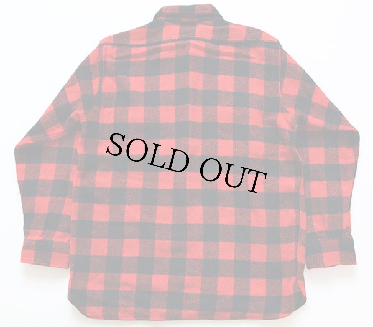 画像2: 50s King Kole チェック マチ付き ウールシャツ 赤×黒 (2)