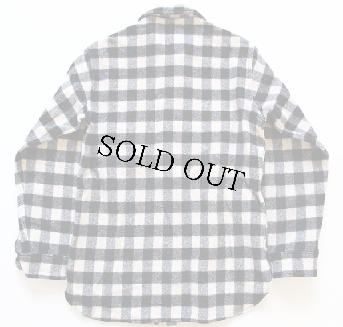 画像2: 80s USA製 Woolrichウールリッチ バッファローチェック ウールシャツ 黒×白 M (2)