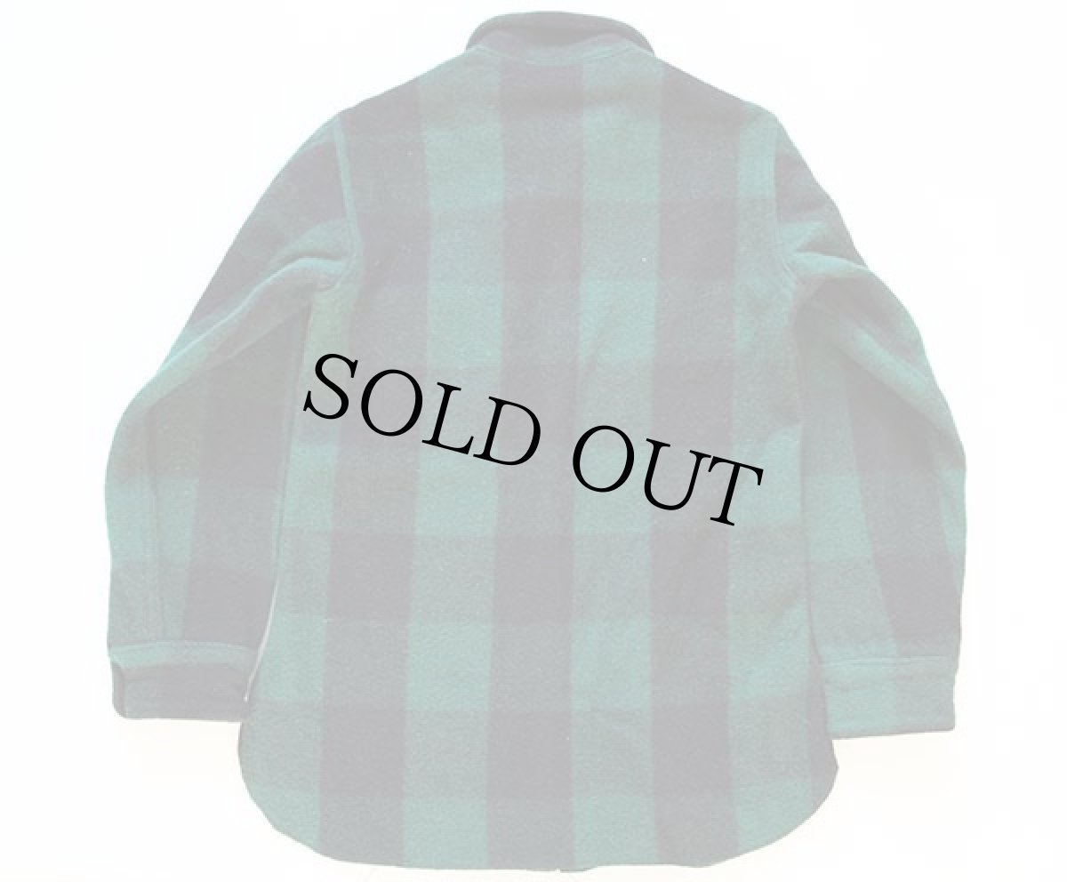 画像2: 70s Woolrichウールリッチ バッファローチェック ウール シャツジャケット 緑×黒 14 (2)