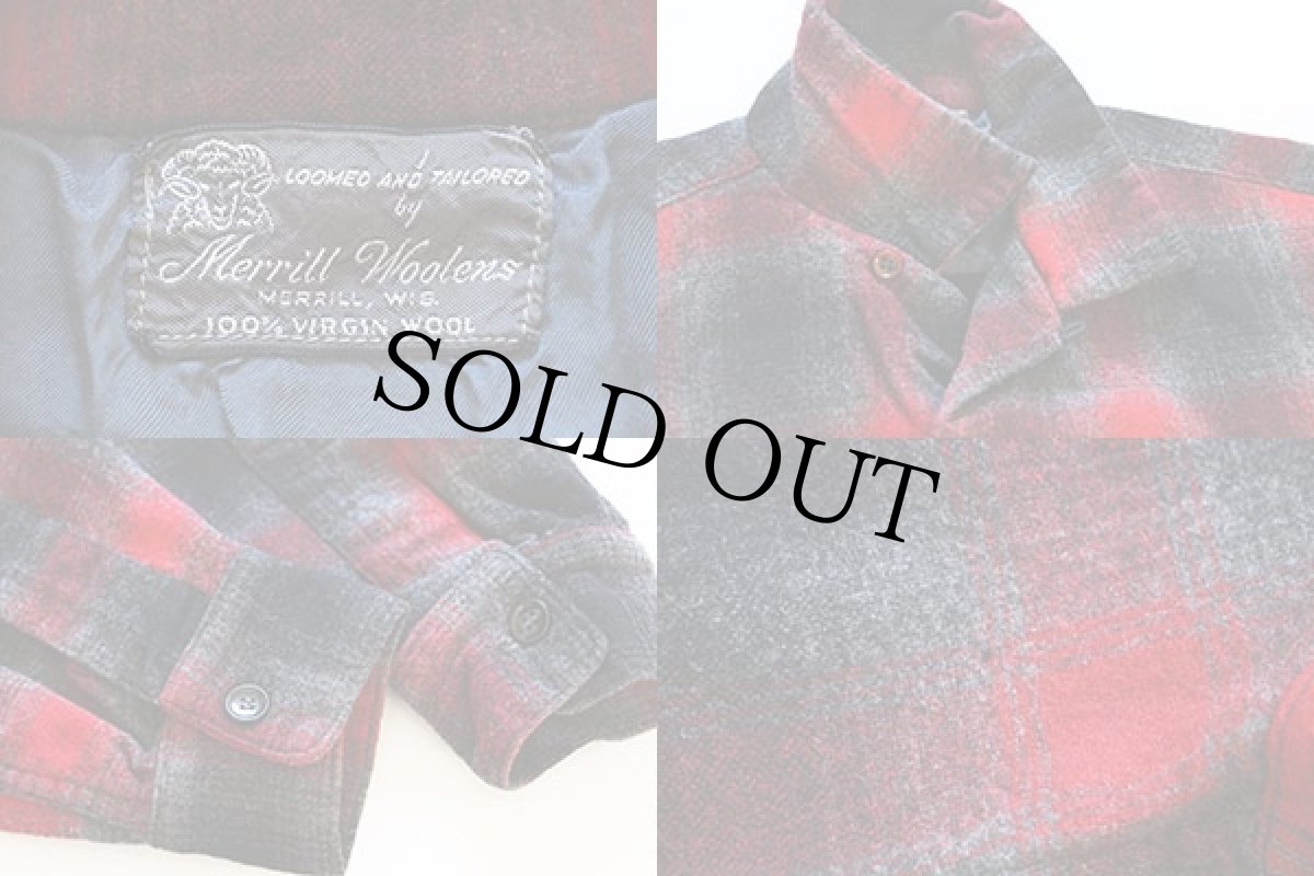 画像3: 60s Merrill Woolens オンブレチェック ウール オープンカラーシャツ (3)