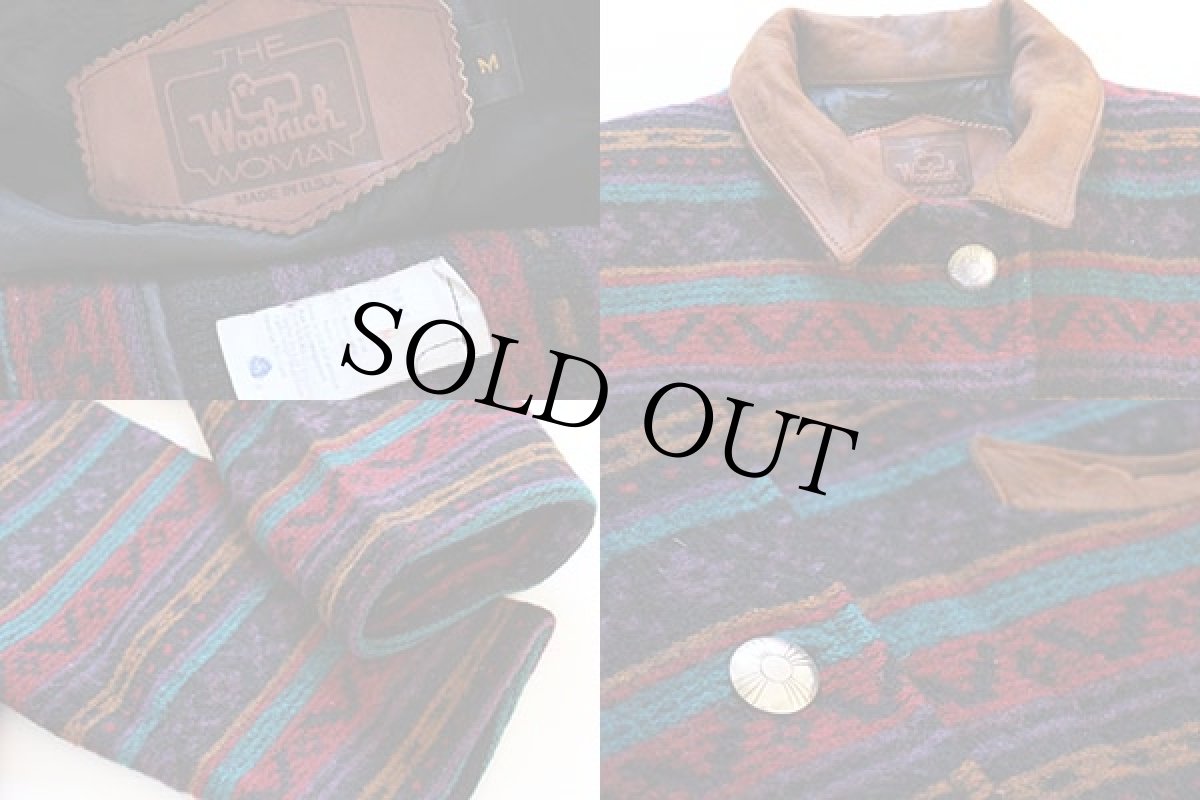 画像3: 90s USA製 Woolrichウールリッチ 総柄 ラグジャケット W-M (3)