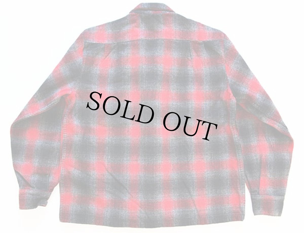 画像2: 60s Merrill Woolens オンブレチェック ウール オープンカラーシャツ (2)