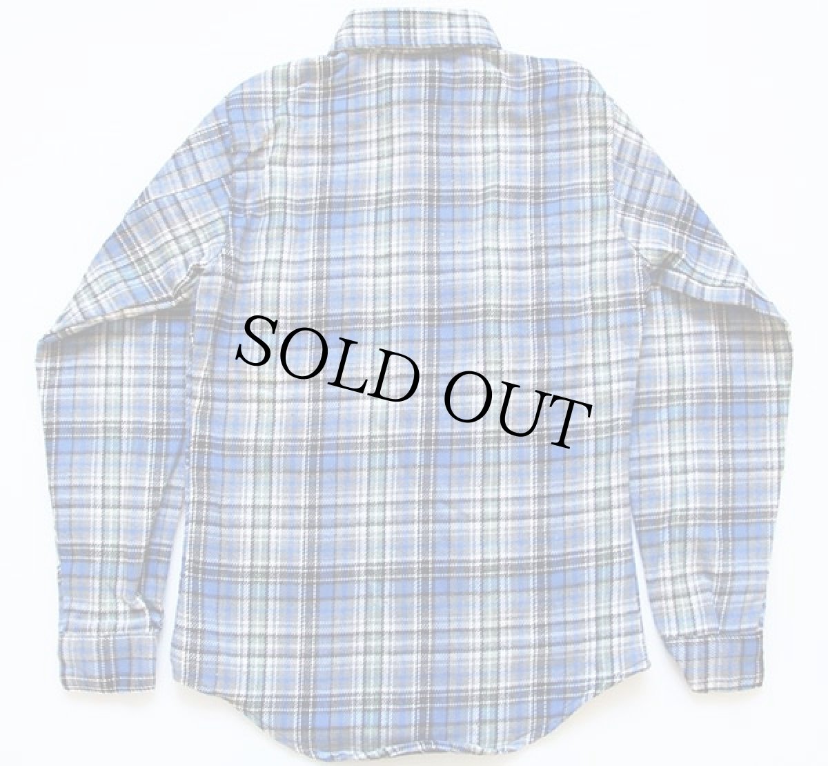 画像3: デッドストック★70s USA製 FIVE BROTHERファイブブラザー チェック コットン フランネルシャツ S (3)