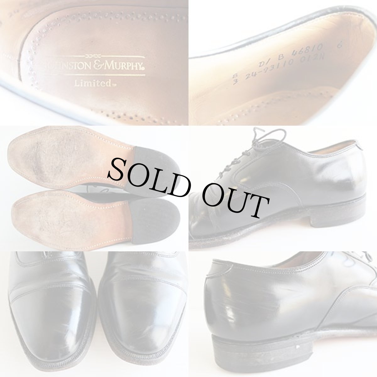 画像3: USA製 Johnston & Murphy ジョンストン&マーフィー レザーシューズ 黒 8D★革靴 (3)