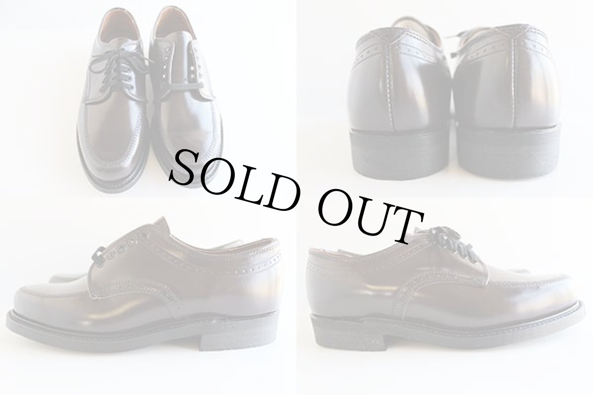 画像2: デッドストック★80s USA製 Knapp Shoes Uチップ/モックトゥ レザーシューズ 焦げ茶 8.5★革靴 (2)
