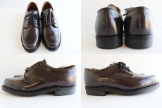 画像2: デッドストック★80s USA製 Knapp Shoes Uチップ/モックトゥ レザーシューズ 焦げ茶 8.5★革靴 (2)