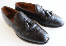 画像1: USA製 Allen Edmondsアレンエドモンズ ウイングチップ タッセルローファー レザーシューズ 黒 9.5D★革靴 (1)