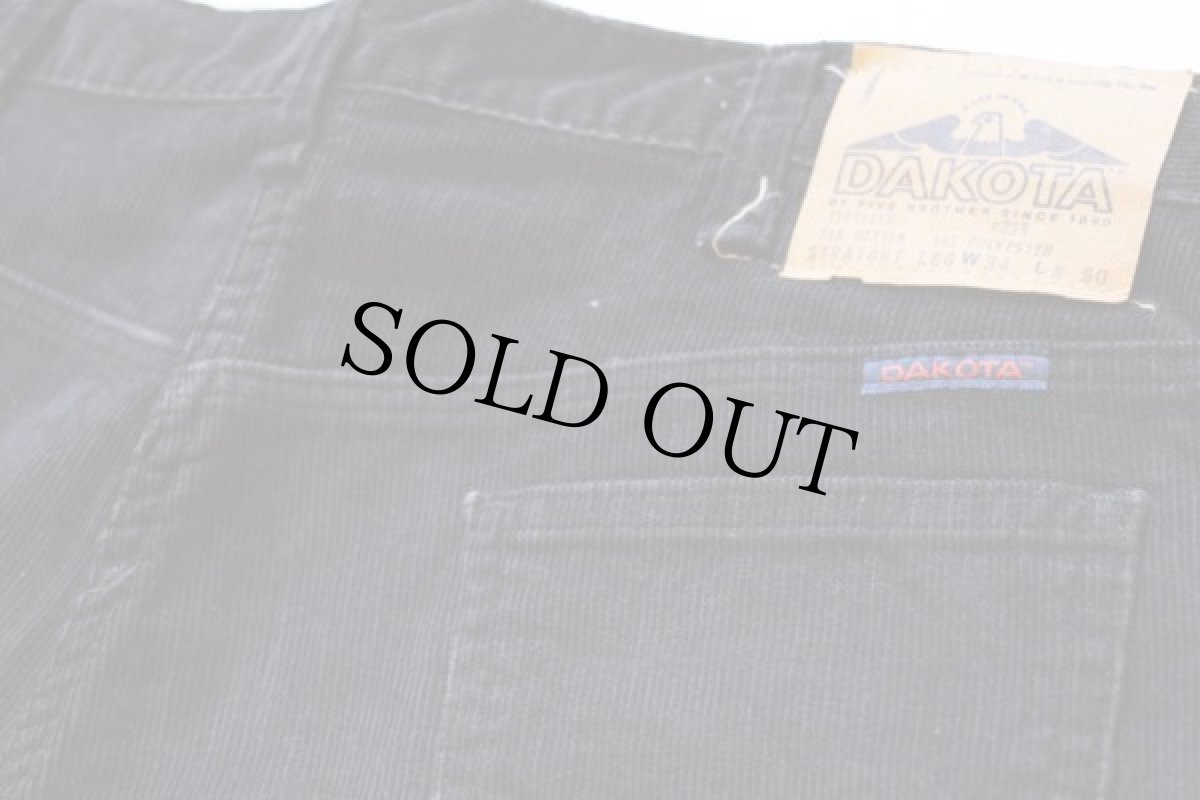 画像2: 80s USA製 DAKOTA FIVE BROTHERファイブブラザー コーデュロイパンツ 黒 w34 L30 (2)