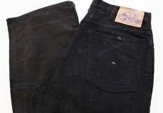 画像1: デッドストック★80s USA製 JCPenney Plain Pockets コーデュロイパンツ 黒 33×34 (1)