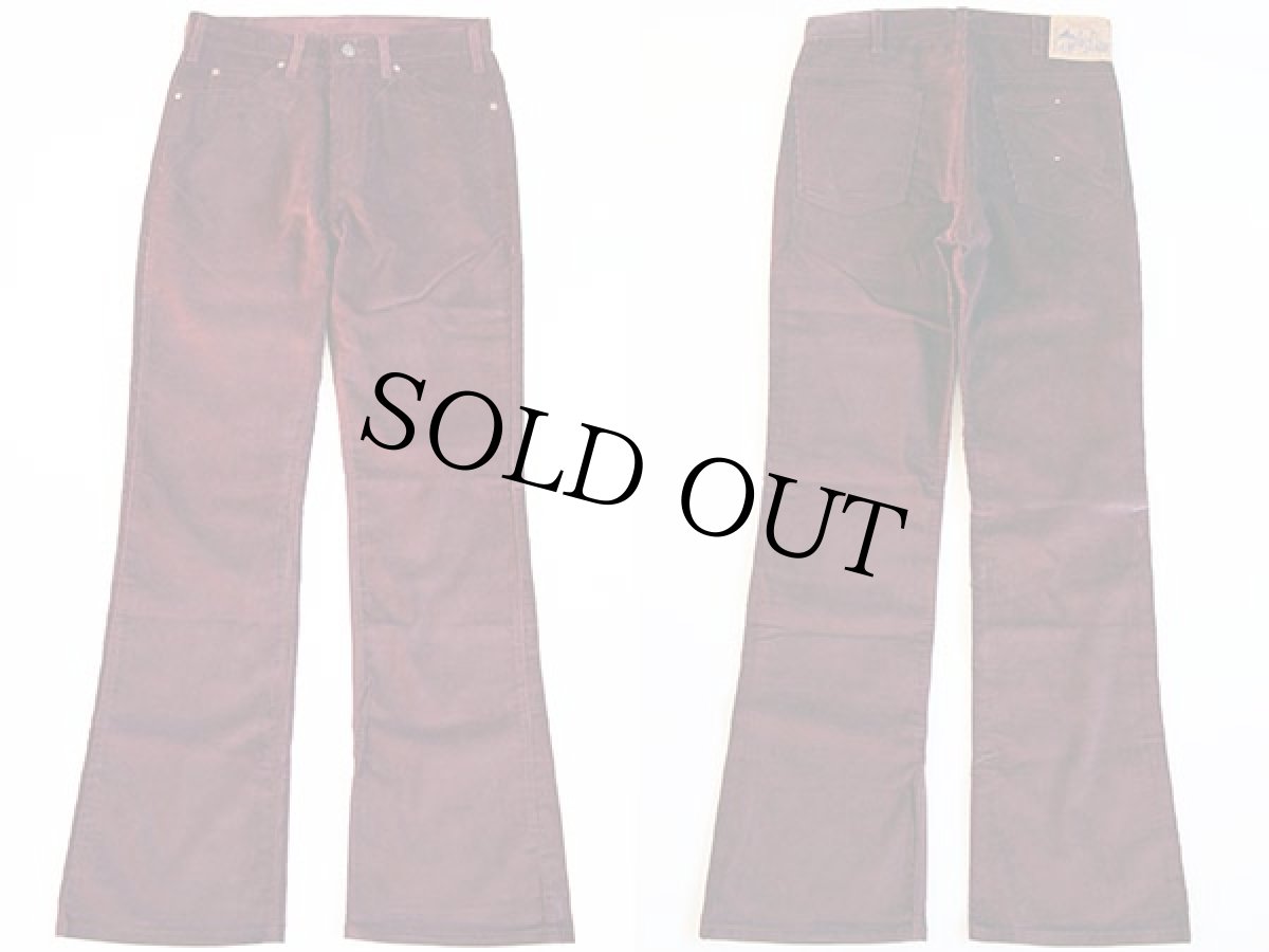 画像2: デッドストック★80s USA製 JCPenney Plain Pockets コーデュロイパンツ バーガンディ w33 (2)