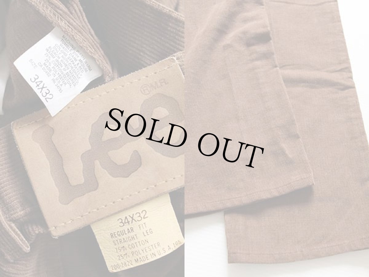 画像3: デッドストック★90s USA製 Leeリー 200 コーデュロイパンツ 茶 w34 L32 (3)