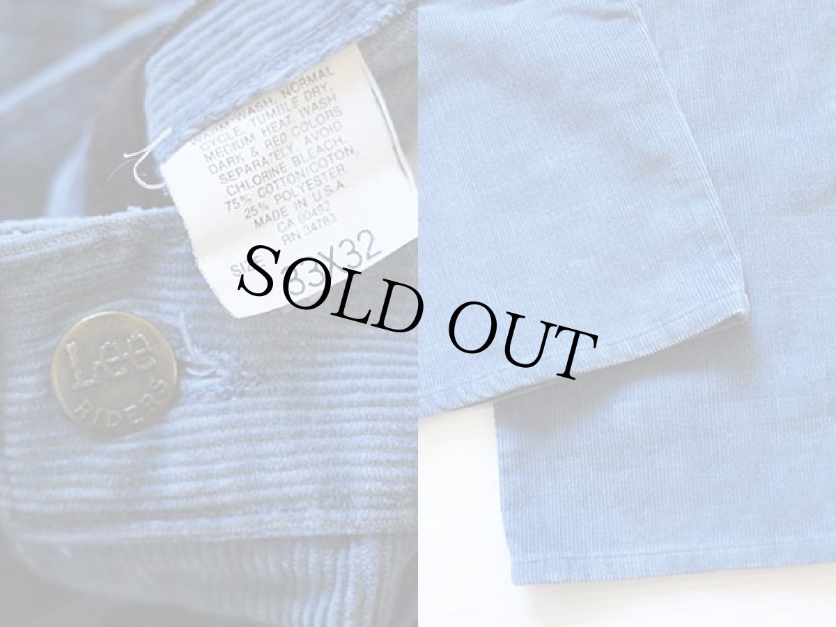 画像3: 90s USA製 Leeリー 200 コーデュロイパンツ ブルー w33 L32 (3)