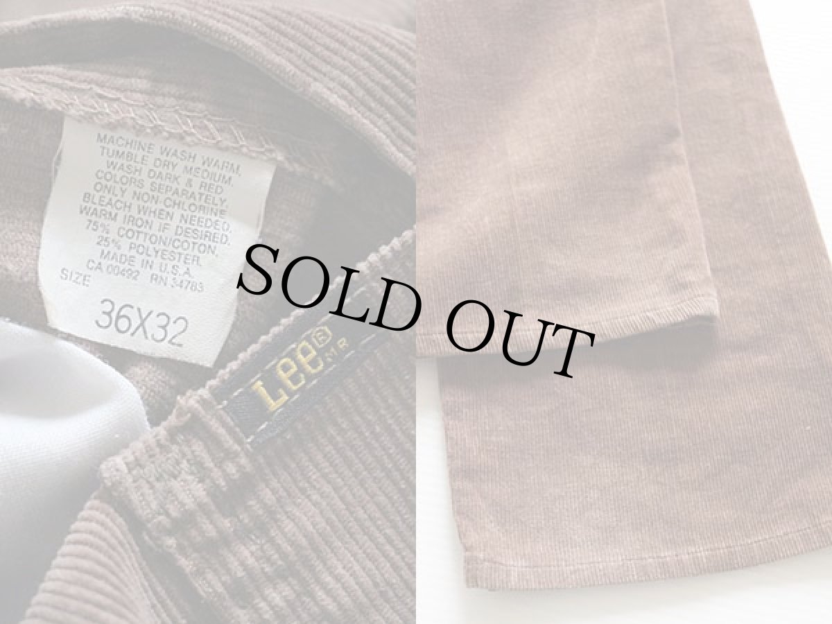 画像3: 90s USA製 Leeリー 200 コーデュロイパンツ 茶 w36 L32 (3)