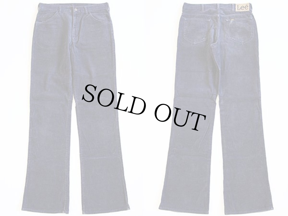 画像2: 90s USA製 Leeリー 201 コーデュロイパンツ 紺 w33 L36★ブーツカット (2)