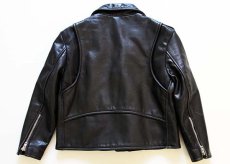 画像2: 80s USA製 BRANDED GARMENTS ダブルライダース レザージャケット 黒 キッズ8 (2)