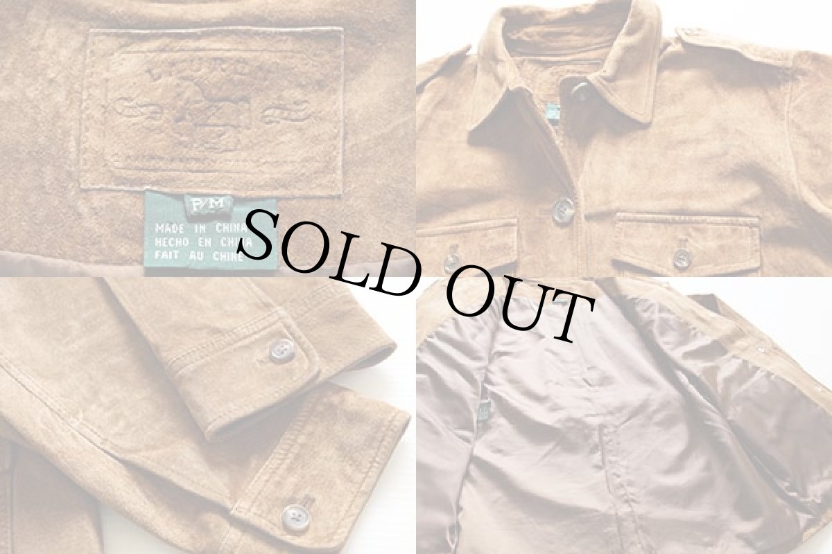 画像3: LAUREN ラルフローレン スエード レザージャケット 茶 M (3)