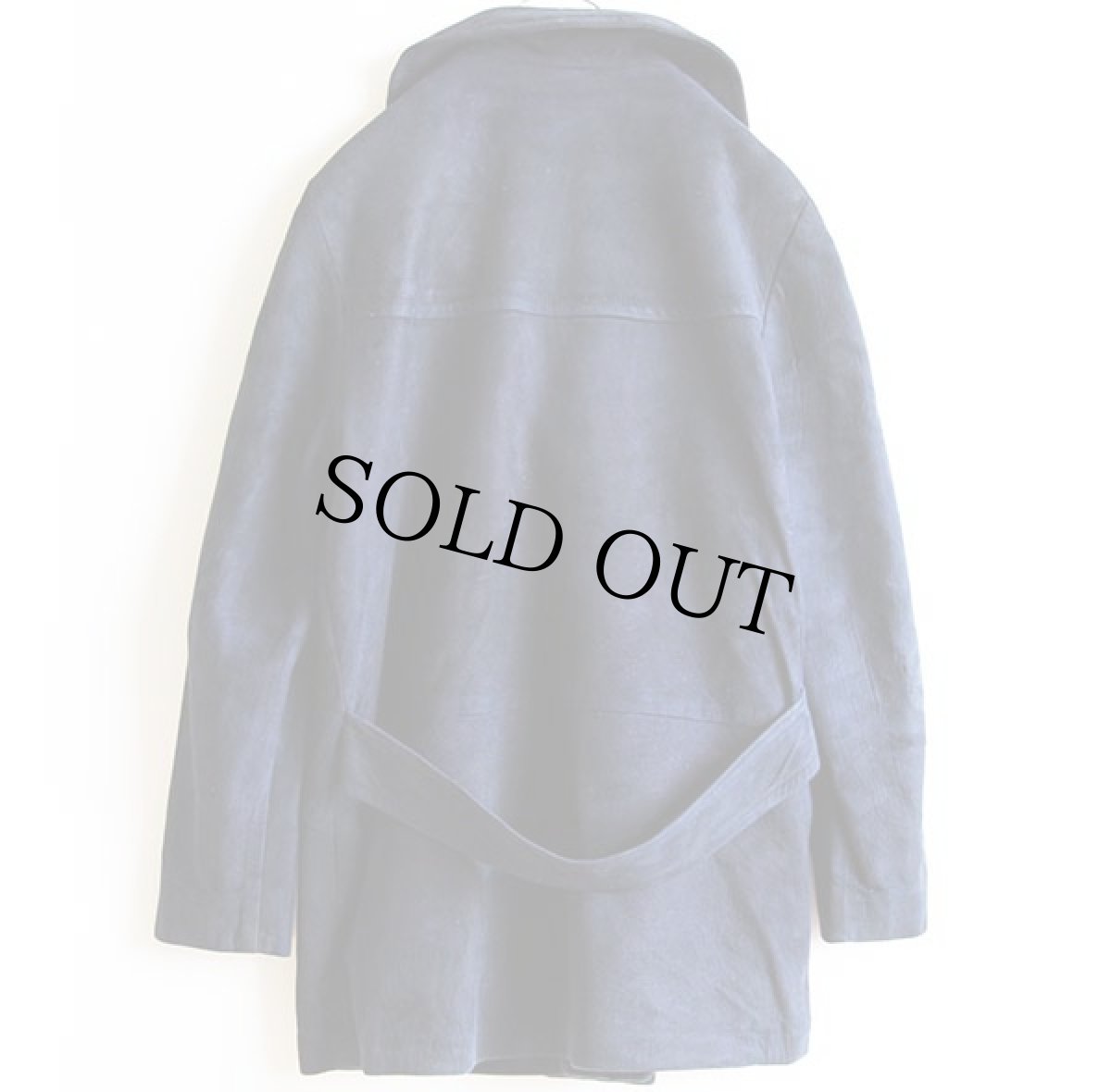 画像2: ビンテージUNKNOWNダブルブレスト スエードレザージャケット紺 (2)